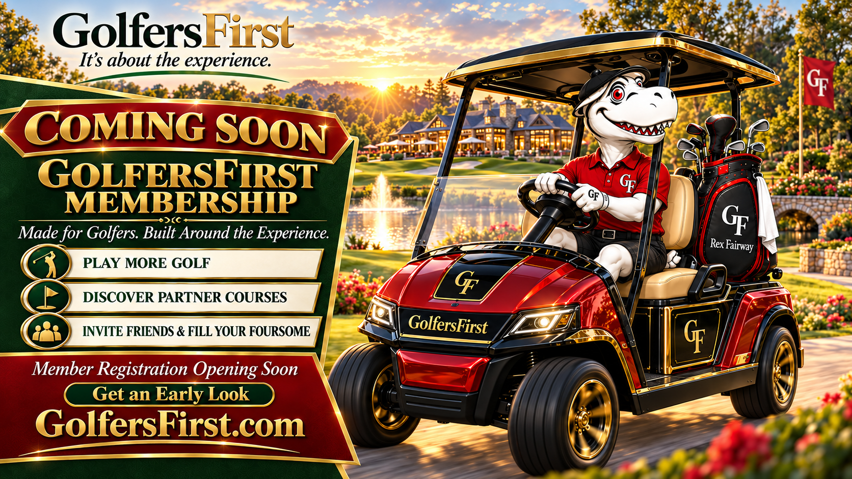 Rex Fairway driving his GolfersFirst golf cart
